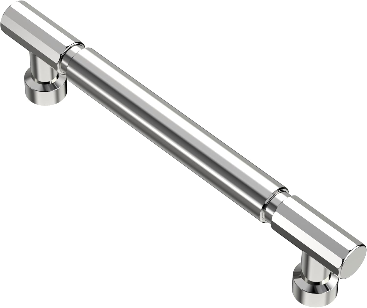 Alzassbg Polished Chrome Cabinet Pulls, 5 Inch Hole Centers, Zinc Alloy, Contemporary Style Kitchen Drawer Handles, 10 Pack, AL3096CP