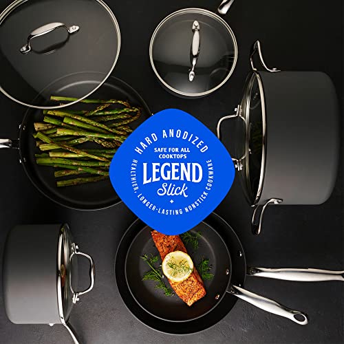 Legend 10 Pc Nonstick Cookware Set | Classic Hard Anodized Steel Home Kitchen Chef Grade Pots And Pans | Durable Pfoa Free, Non-Toxic Non Stick Coating Induction Cooking | Oven & Dishwasher Safe #TOP7