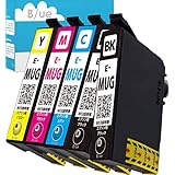 MUG マグカップ インク MUG-4CL 【 4色 +BK1本 合計5本】 エプソン 用 互換 インクカートリッジ B/ue製 最新機種対応新型ICチップ