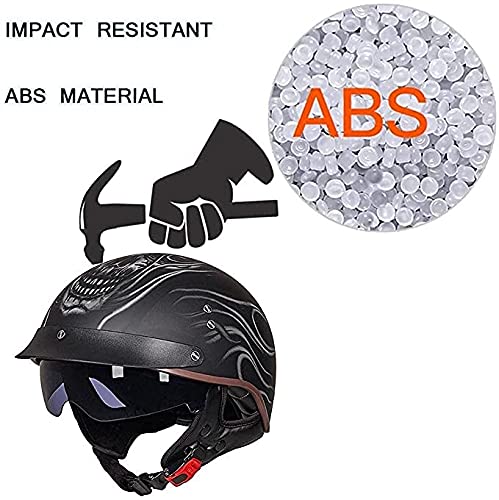 ORIGINE Casco Jet Moto Casco Aperto Scooter con Doppia Visiera Omologato ECE ( SWAT MATT BLACK,L