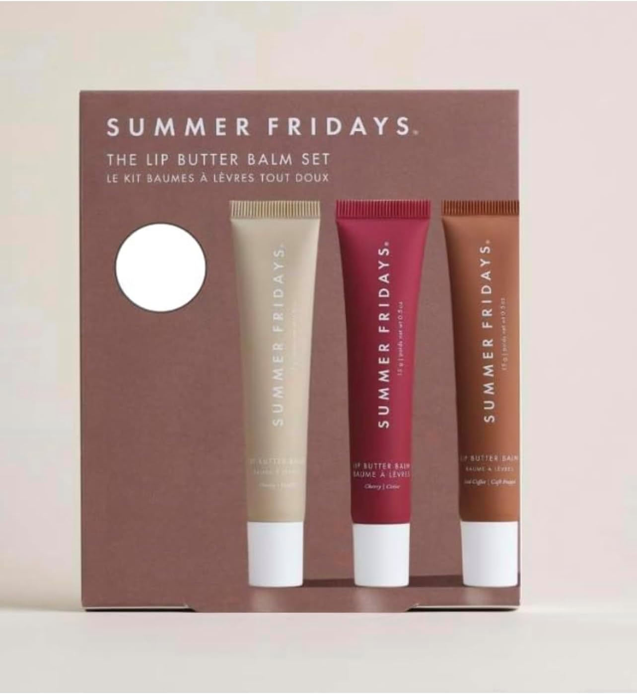Summer Fridays Lip Butter Balm Trio: Vanilla, Vanilla Beige, and Brown Sugar