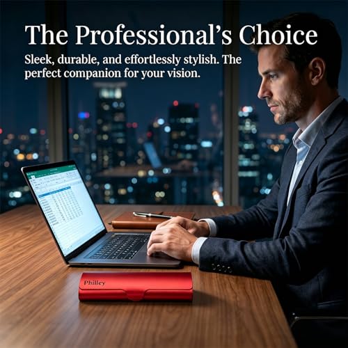Image of Philley Aluminum Ultra-Light Eyeglasses Case Hard Shell Nearsighted Glasses Case for Women & Men