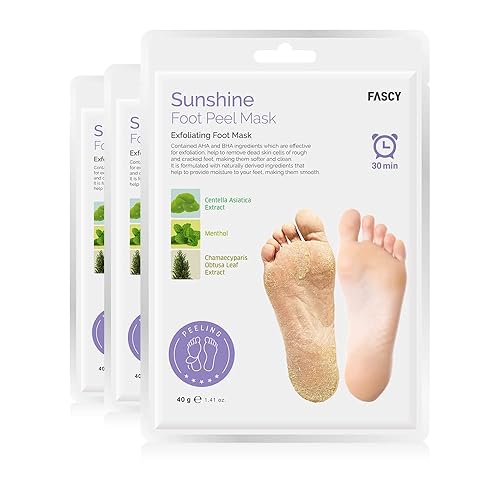 Fascy Sunshine - Mascarilla exfoliante para pies exfoliante para talones agrietados exfoliante exfoliante cuidado de células muertas de la piel 3