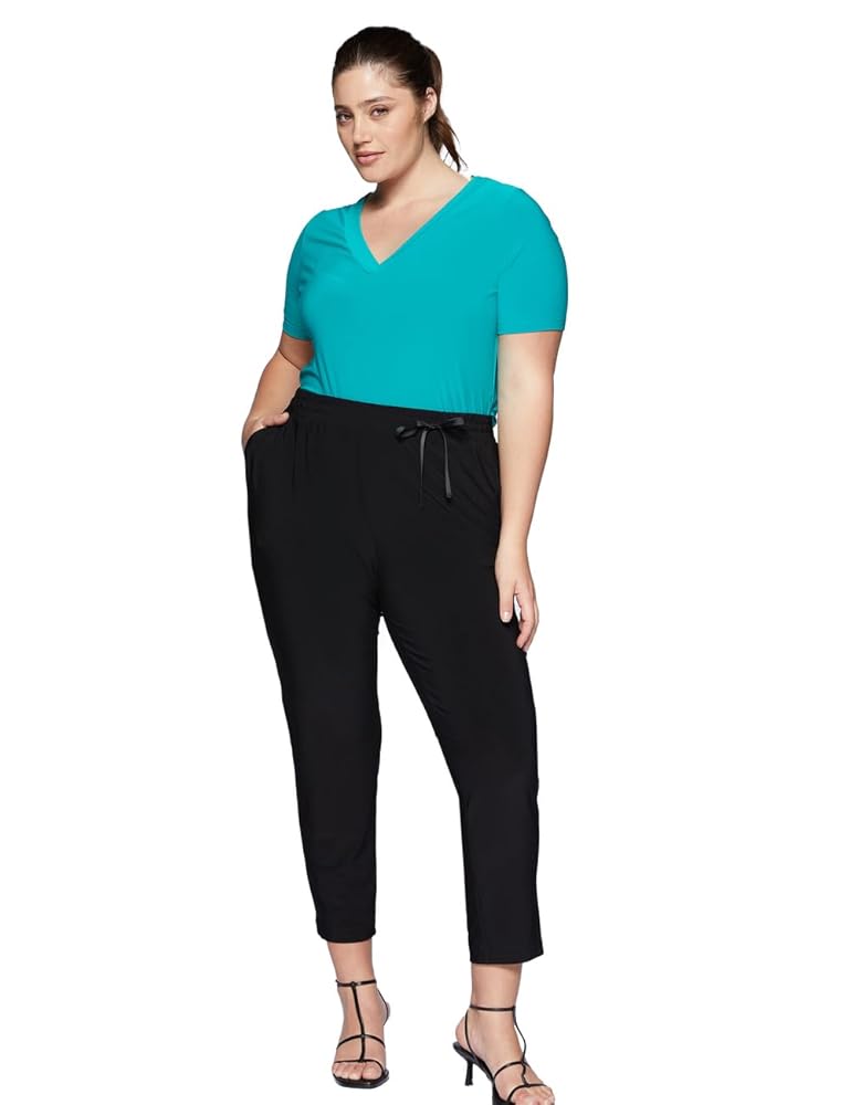 FIORELLA RUBINO: Pantaloni Joggers in Jersey Curvy Size Nero Stagione  Primavera Estate 2024. : Amazon.it: Moda