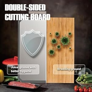 Large non toxic Cutting BoardDouble Sided Stainless SteelWheat straw pp Cutting Boards for KitchenDishwasher Safemeat Chopping Board16 11 Inch