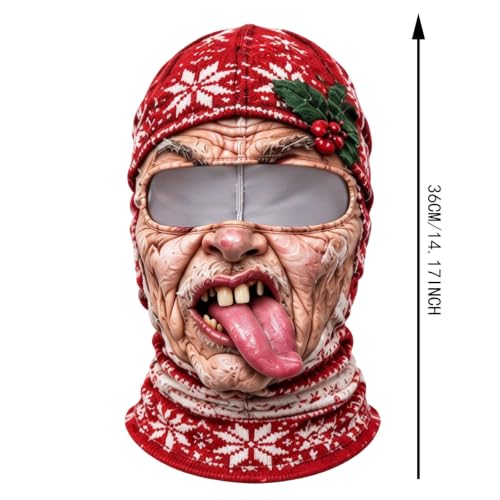Funny Old Man Ski Mask Realistic Face Printed Balaclava with Neck Coverage - image 3