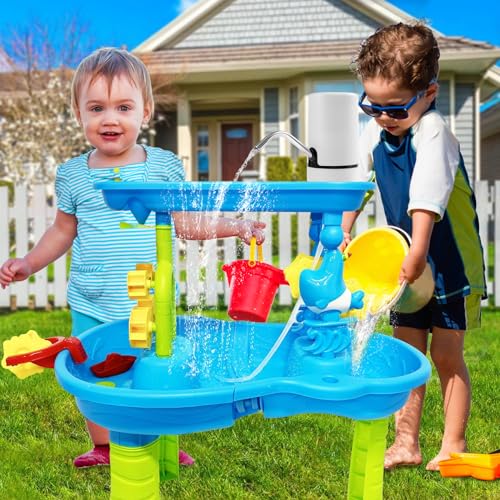 Image of Water Table Pump, Cordless & Rechargeable Water Pump for Kids, Water Table Pump for Step 2 Fun Summer Outdoor Water Toys Accessories for Toddlers Kids (White)