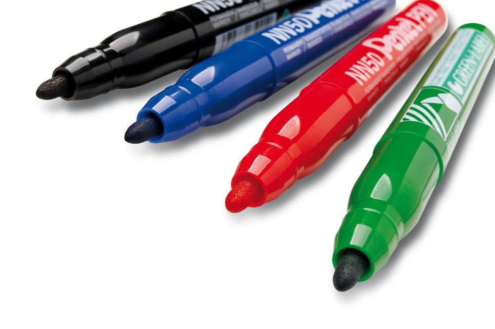 Pentel NN50 Green Label marcatore permanente punta conica nero 12 pz