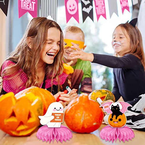 Pink Halloween Honeycomb Table Centerpieces, 8Pcs Cute Party Decorations For Halloween, Halloween Honeycomb Centerpieces Decorations, Ghost Pumpkin Party Supplies, Halloween Centerpieces For Tables #TOP2
