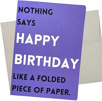 Whitman and Daughter Funny Happy Birthday Card for Him or Her 1 Premium Card, 5X7 Inch witty purple bday card for adults with a dry sense of humor - 795