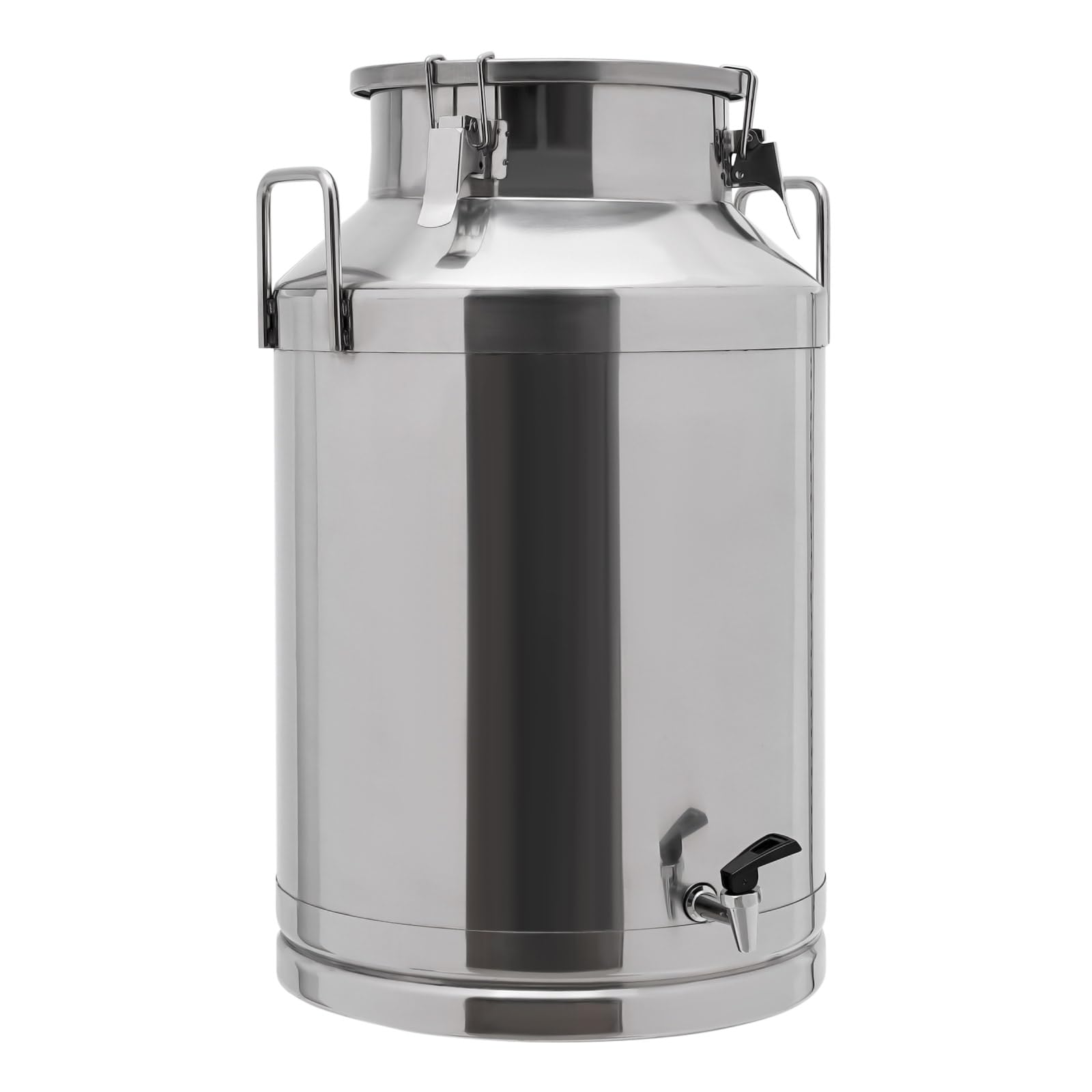 SAHUANIYE 60L Stainless Steel Milk Can, 15.85 Gallon Milk Bucket Water Pail Bottle, Milk Storage Barrel Tote Jug W/Silicone Sealed Lid & Faucet, Liquid Container Storage Tank For Wine/Coffee