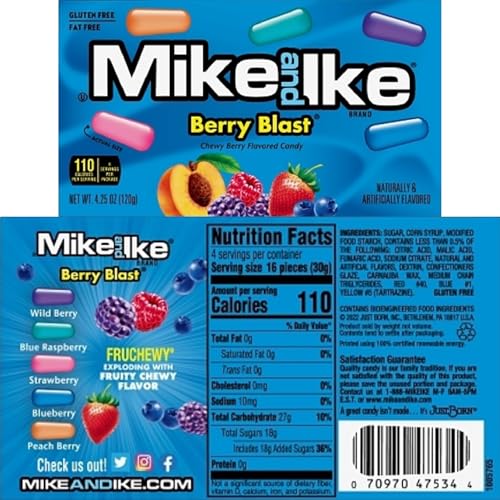 Image of Mike Ike Theater Box Variety Pack, 4.25 oz, 6-Pack | Jolly Joe's, Red Rageous, Berry Blast, Sour Watermelon, Original Fruits & Mega Mix with Galley Grove Mints