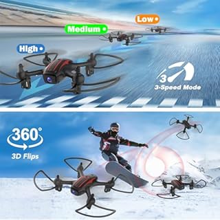 Drones for Kids 8-12, Drone with Camera 1080P for Kids Adults, FPV Drone with 2 Batteries, Mini Drone Gesture Photo, Wifi RC Quadcopter, 3 Speed Mode, 3D Flips, Altitude Hold, Kids Drones for Boys