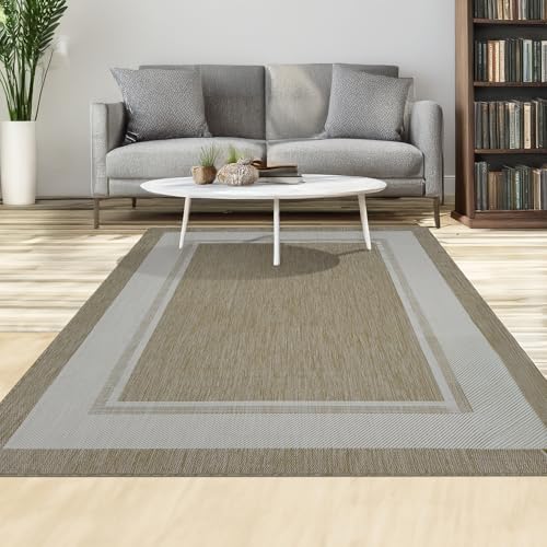 Image of homeart Area Rugs – Durable, Stain-Resistant, Vibrant Geometric Design Carpets – Easy-Clean Rugs for Living Room, Kitchen, Entryway, or Bedroom – Rectangular - Beige Cream - 200x290 cm