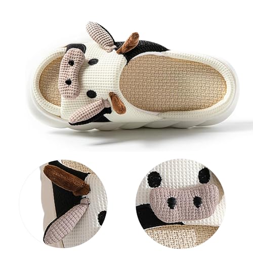 GULAKY Cow Slippers for Women Fuzzy Cute Kawaii Shoes Super Warm Soft Sole Non-slip Lightweight3