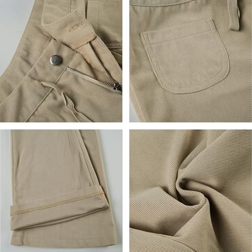 Womens Corduroy Flare Pants Low Rise Vintage Petite Bagyy Bell Bottom Corduroy Trousers with Drawstring3
