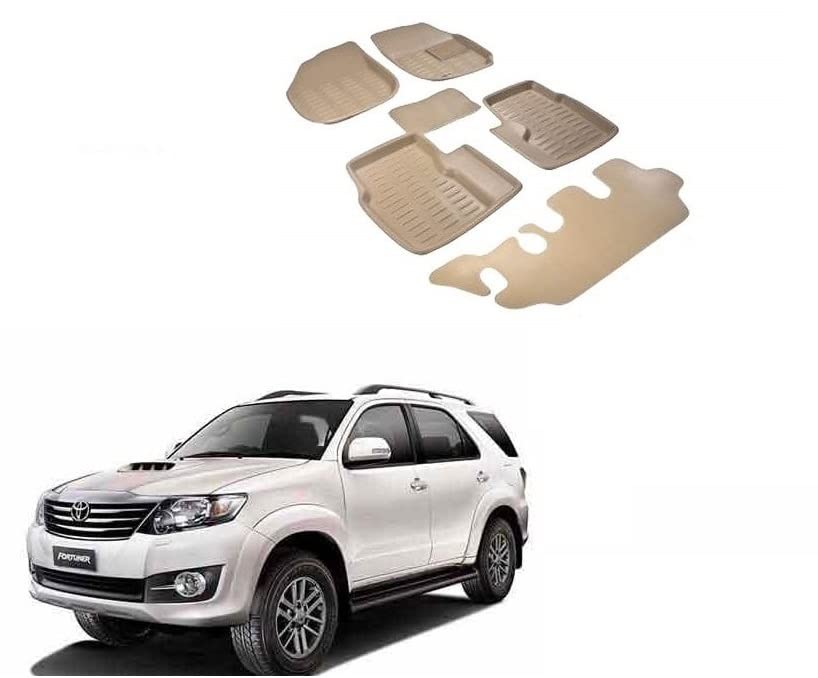Auto Addict Car 3D Mats Beige for Toyota Fortuner Old (2008-2015)