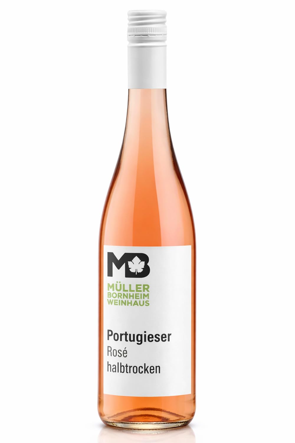 Weinhaus Müller Bornheim Portugieser Rosé Halbtrocken – Deutscher Roséwein aus der Pfalz, Qualitätswein, 1L Flasche