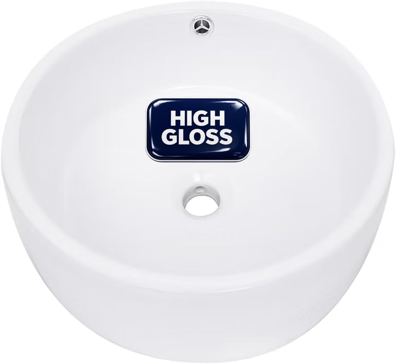 Nantucket Sinks NSV213 Round Ceramic Vanity Sink, 16-Inch, White