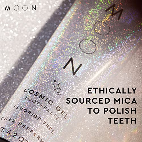 Moon Cosmic Gel Stain Removal Toothpaste, Fluoride-Free, Lunar Peppermint Flavor For Fresh Breath, For Adults (2 Pack) #TOP4
