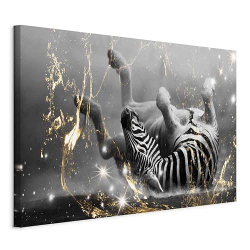 murando Acoustic Canvas Wall Art Zebra Animal 90x60 cm / 36x24 picture with acoustic foam sound absorption print image Artwork 1 pc room acoustics soundproofing Abstract grey g-C-10036-b-a
