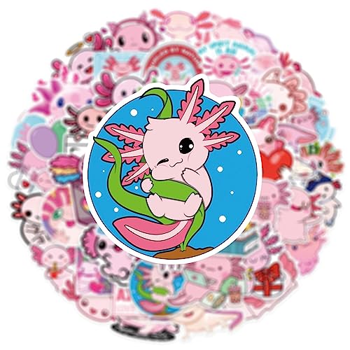Adesivos Axolotl | Não Repetindo Adesivos Axolotl para Água | 50 pçs adesivos fofos adesivos à prova