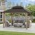 SUNJOY 10 x 12 ft. Wood Gazebo, Outdoor Patio Cedar Framed Steel Hardtop Gazebo with 2-Tier Metal Roof, Suitable for Patios, Lawn and Backyard, Dark Brown Roof + Dark Wood Frame