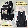 Roffatide Anime Backpack Printed College School Bag Laptop Backpack with USB Charging Port & Headphone Port - Image 5