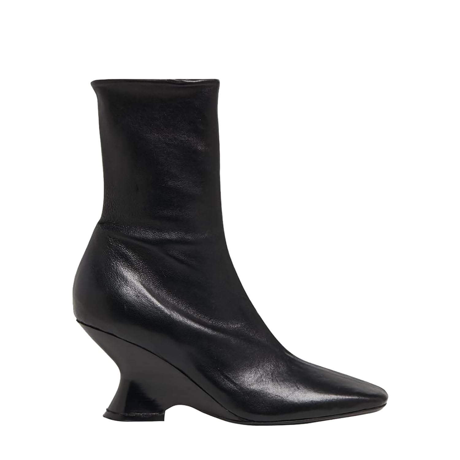 Womens Wedge Heel Ankle Booties Side Zipper Square Toe Fashion Short Boots 3 Inch Heel