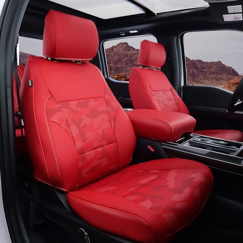 for 2015-2026 Ford F150 Seat Covers Red Camo