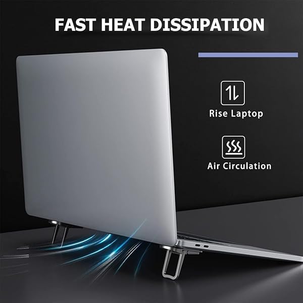 2 Pcs Portable Invisible Stand, Mini Aluminum Cooling Pad, Computer Keyboard Stands, Computer Keyboard Stand, Ergonomic and Lightweight Desktop Stands - 3