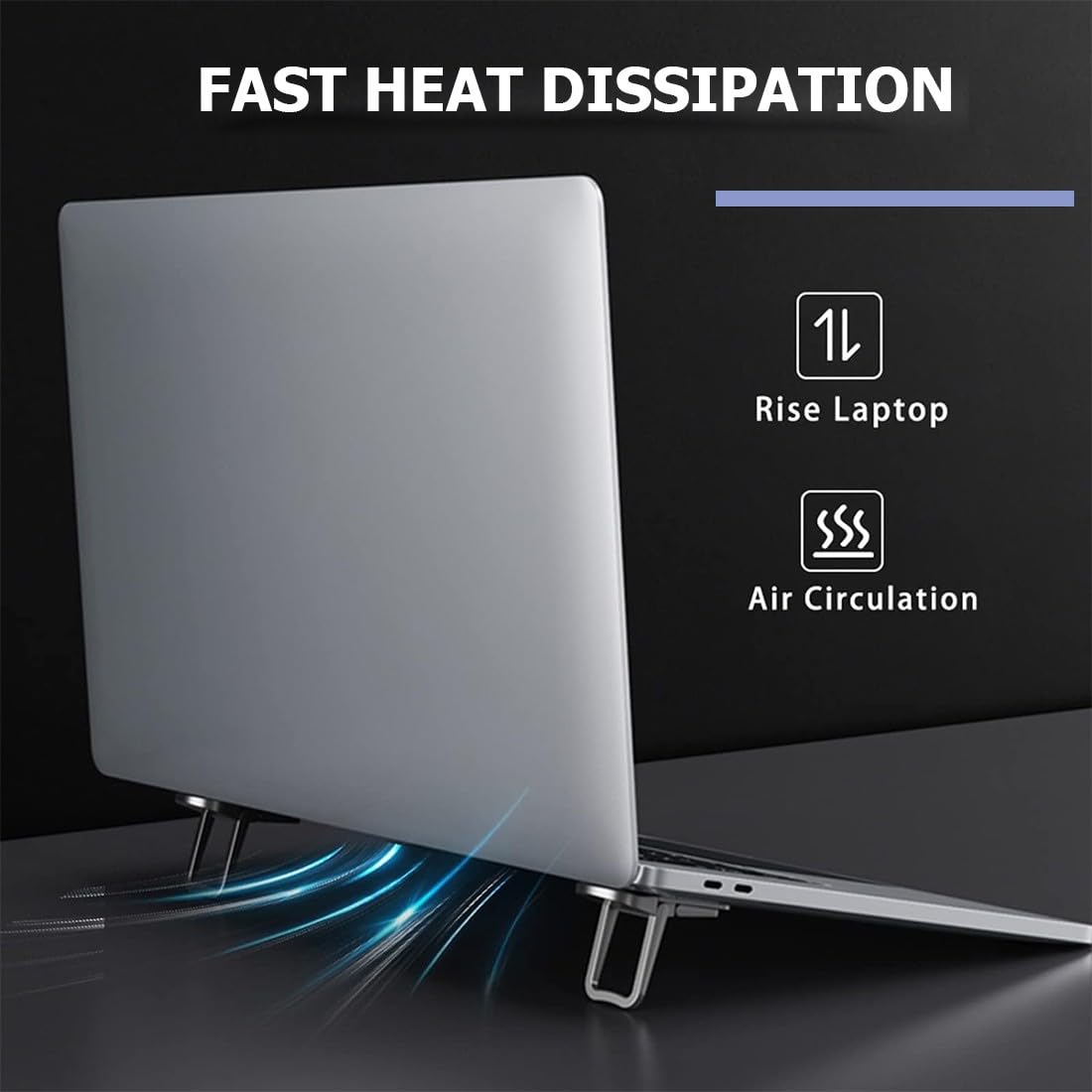 2 Pcs Portable Invisible Stand, Mini Aluminum Cooling Pad, Computer Keyboard Stands, Computer Keyboard Stand, Ergonomic and Lightweight Desktop Stands — view 3