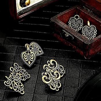 4 Stuks Vintage Trui Swirl Clip Cape Mantel voor Jurk Retro Vest Sjaal Kraag Sluiting Shirt Knop voor Meisje Vrouwen, Zink, Geen Edelsteen