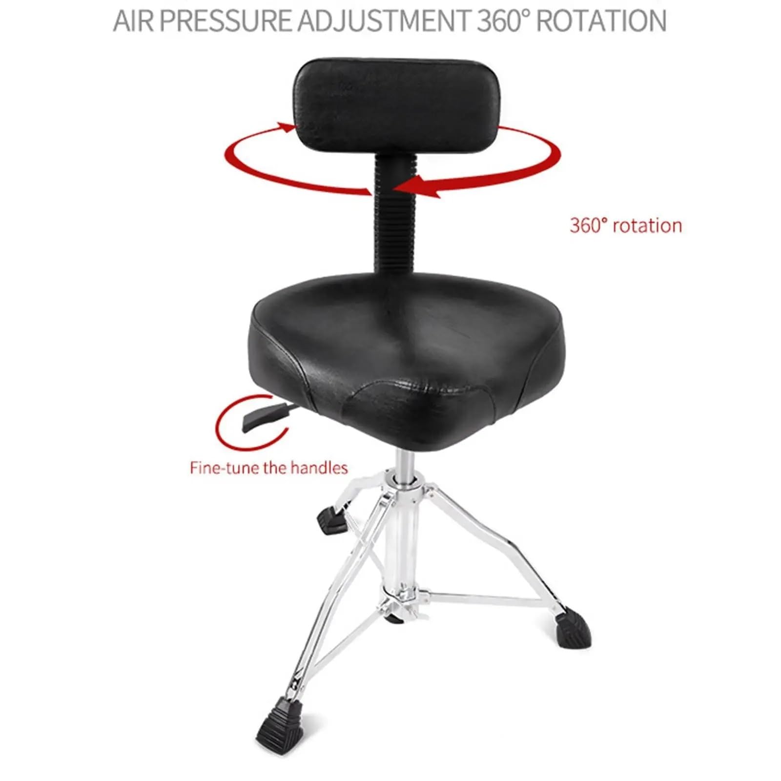 Siège de Batterie Siège de Batterie Robuste avec Support Dorsal et Tabouret hydraulique for batteurs Adultes