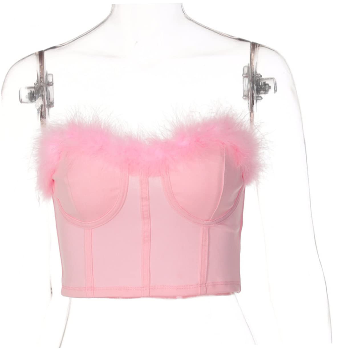 4pezzi Top Fuzzy per Donna Top Tubolare Estivo Canotta Leggera e Spandex Abbigliamento alla Moda per Feste e Occasioni Speciali