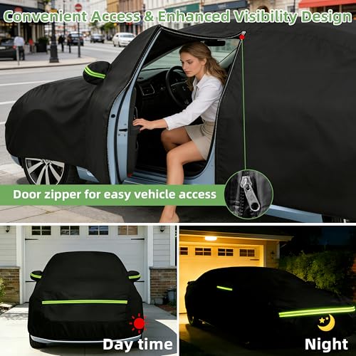 Image of Car Cover for Volkswagen Beetle /New Beetle 1998-2019, Custom Fit Waterproof All-Weather Full Car Cover, Windproof Outdoor Full Cover with Driver-Side Zippered Door, UV-Resistant and Dustproof