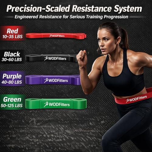 Image of WODFitters Pro Series Pull-Up Assistance Bands - Premium Resistance Loop Bands for Assisted Pull Ups, Muscle Ups, Strength Training & Mobility - Durable Bands for Functional Fitness