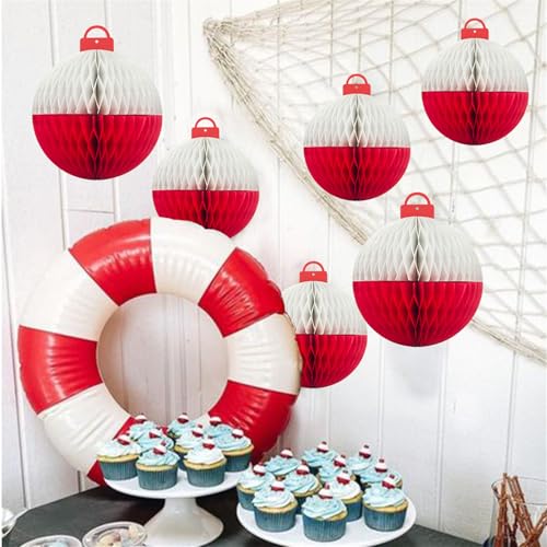 Boules en papier suspendre plafond table thème pêche lot de 10