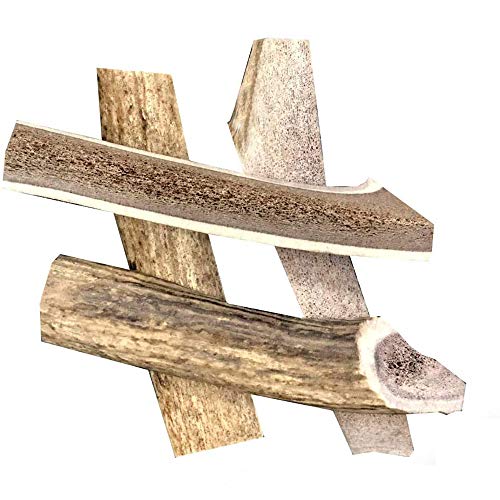 hotspot pets Premium Split Elk Antlers for Dogs - 6-7 Inch Long Dog Chews (2 or 4 Pack) Naturally Shed Antler Bone for Large Breed Aggressive Chewers - Made in USA - Promotes Dental Hygiene (4 Pack)