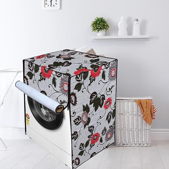 ZOSTERA Front Load Washing Machine Cover, Suitable for 6Kg, 6.2Kg, 6.5Kg Capacities, Fits All Brands (Grey)
