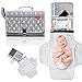 Portable Diaper Changing Pad by KiddyCare - Waterproof Changing Pad with Built-in Head Cushion - Cover Station for Travel with Boys or Girls - Perfect Baby Shower Gift