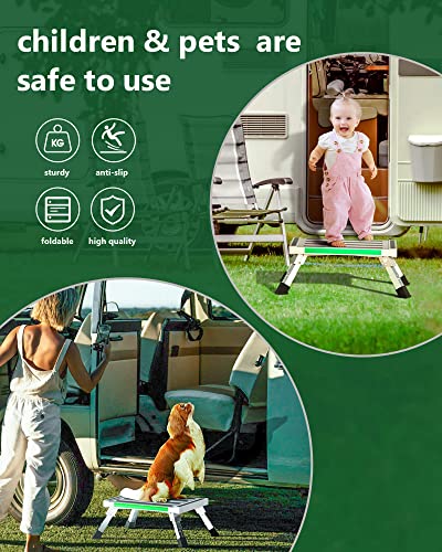 Ifoker Rv Step Adjustable Height Folding, Non-Slip Safety Camper Step,Aluminum Step Platform For Rv, Kitchen, Camping, Fishing #TOP6