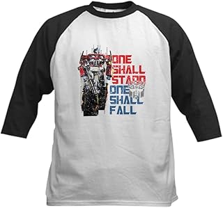 CafePress Transformers One Shall Stand Kids Baseball Tee Kids Cotton Baseball Jersey, 3/4 Raglan Sleeve Shirt Black/White