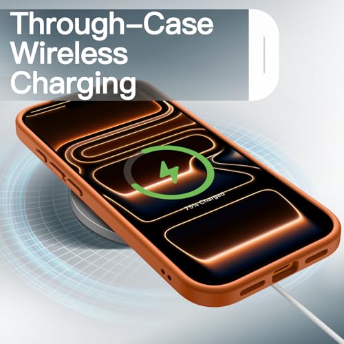 Image of JETech Matte Case for iPhone 17 Pro Max 6.9-Inch, Shockproof Military Grade Drop Protection, Frosted Translucent Back Minimalist Phone Cover, Anti-Fingerprint (Orange)