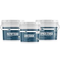 Vista 1 de Earthborn Elements Paquete de almidón de tapioca, almidón de maíz y harina de pastelería, 1 galón cada uno, tamaños a granel, limpieza y cocción