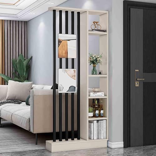 Floor-to-Ceiling Privacy Screen with Shelves - Versatile Room Divider ...