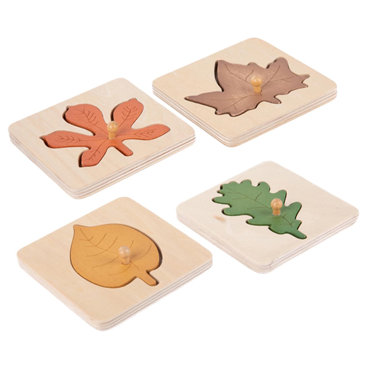 TOYANDONA Wooden Leaf Puzzle Educational Toy for Toddlers Shape Cognitive Learning Puzzle Early Childhood Montessori Game to Develop Fine Motor Skills and Parent-Child Interaction