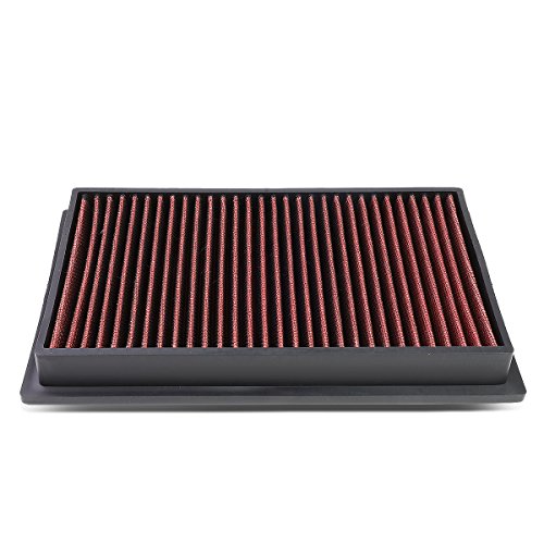DNA Motoring AFPN-110-RD Clean Air Washable Drop In Panel Air Filter Enhance Engine Performance Power & Acceleration Improve [Compatible with 89-17 Nissan 240sx / 350z / Maxima/Murano]