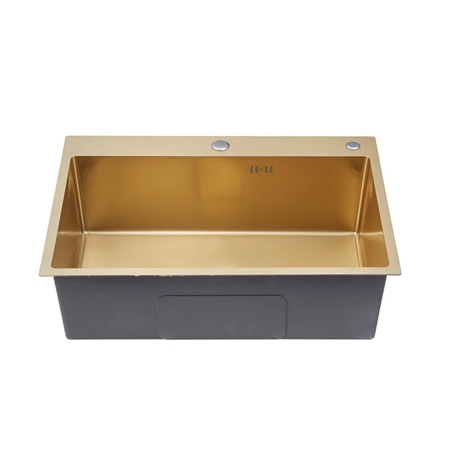 Fregadero De Cocina Dorado Sobre Encimera, Cuenco Individual Acero Inoxidable 304, Escurridor Cesta Dorada, Dispensador Jabón, Lavabo FáCil De Limpiar Y Mantener(53x43 A)
