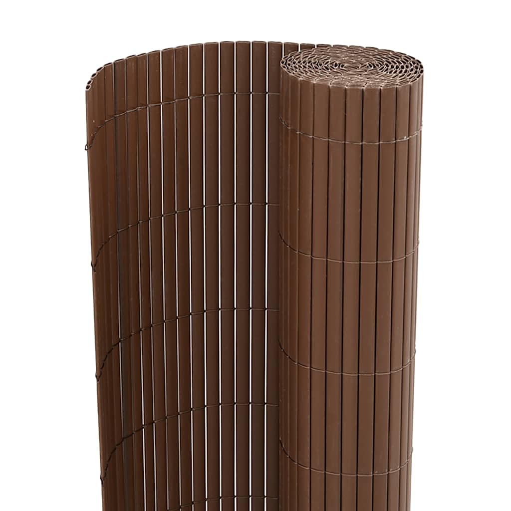 Ogrodzenie ogrodowe, dwustronne, z PCW, brązowe, 1,8 x 3 m, ochrona przed wzrokiem z lamelami, element ogrodzenia na taras, balkon, do ogrodu, ochrona przed wiatrem i granica działki
